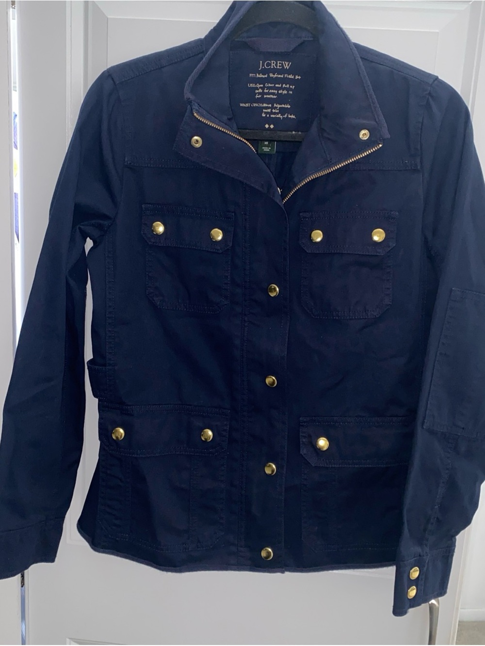 J. Crew Relaxed Boyfriend Downtown Field Jacket Navy Blue Women’s XS